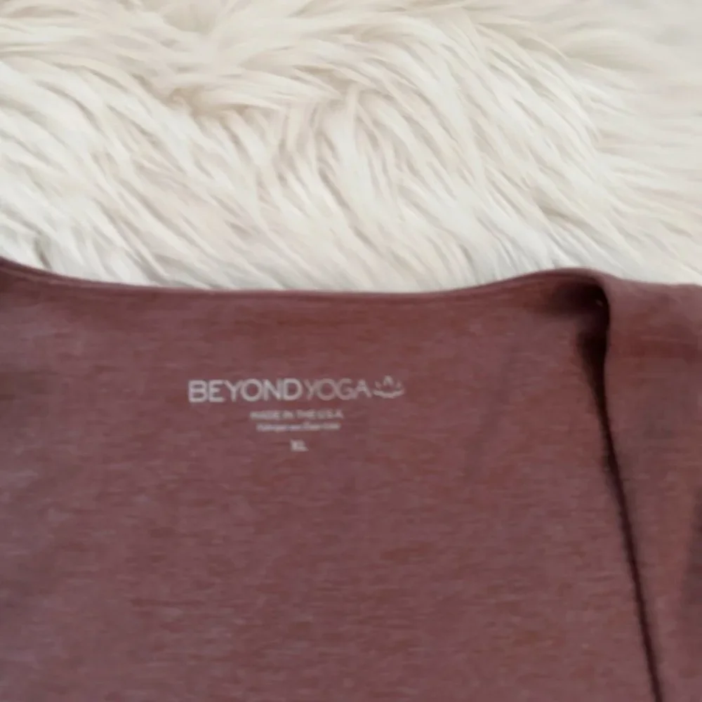 Beyond Yoga Women's XL Spacedye Crop Tank Top Square Neck Sienna Brown Heather - Picture 5 of 9